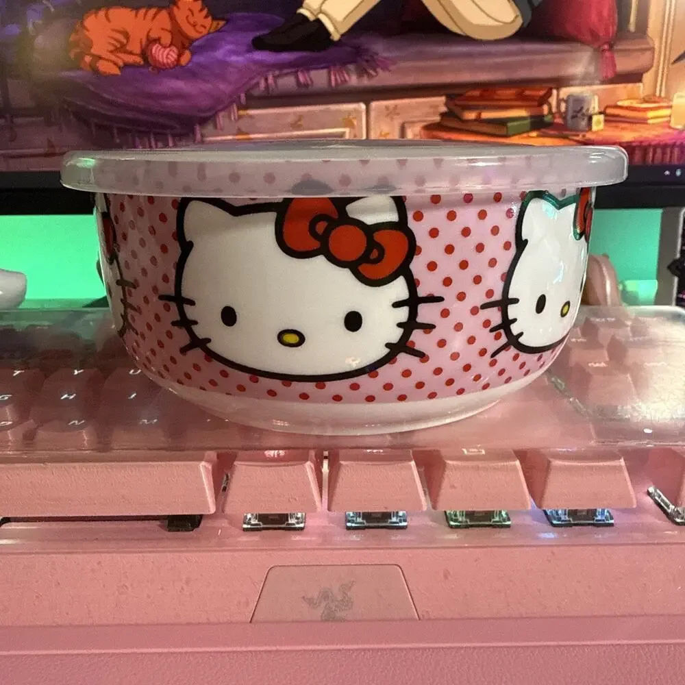 Sanrio Hello Kitty Ceramic Food Storage Bowls Set Lid Strawberry S M L 2023 READ